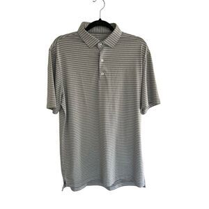 JOHNNIE O Grey and white polo shirt size Medium